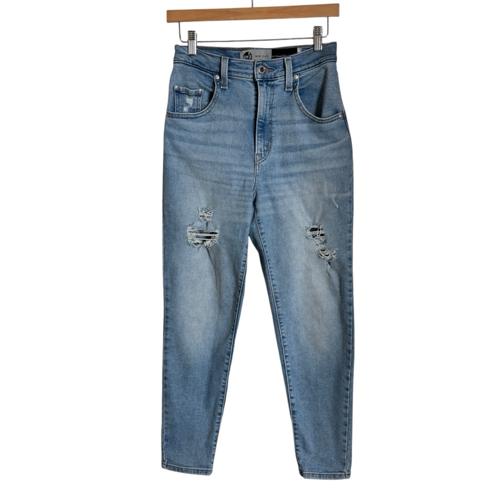 Levis Silver Tab Distressed High Waist Straight‎ Leg Mom Jeans Womens Size 26